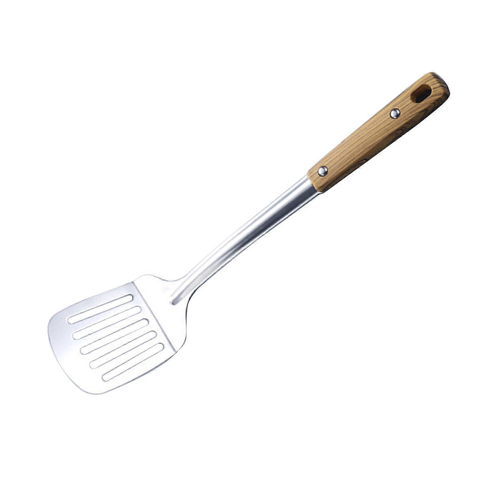Stainless Steel Spatula With Wood Grain Finish - Heat-Resistant Cooking Spatula, Kitchen Utensil Turner