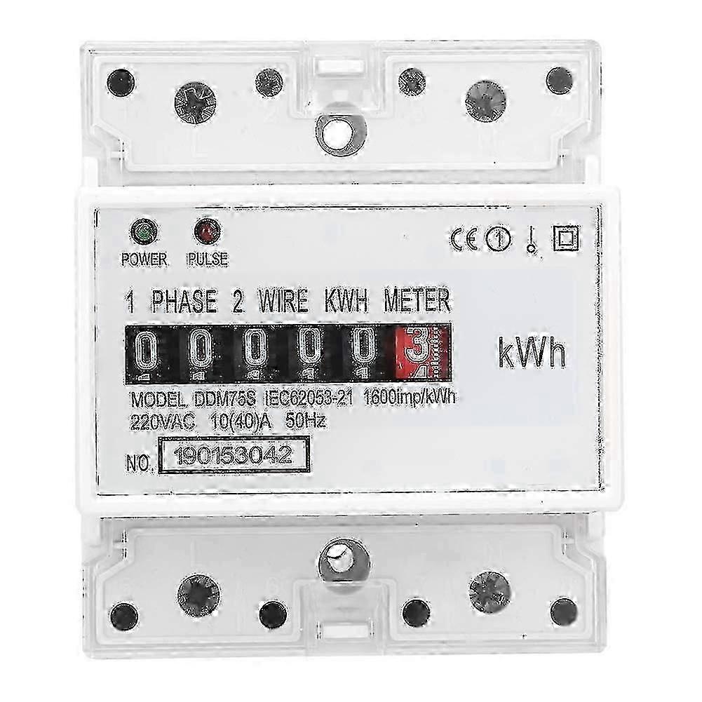Electric Meter, KWh Meter, Single Phase 4P LED din Rail Electricity Power Consumption Wattmeter Ener