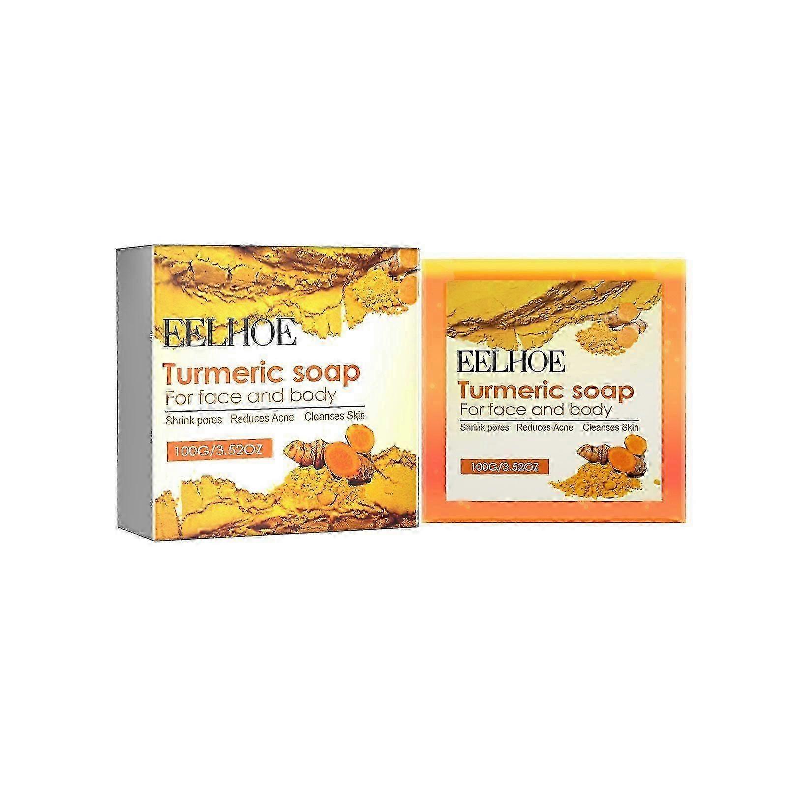 Eelhoe Turmeric Facial Soap Deep Cleansing Pores Moisturizing And Nourishing Refreshing Facial Skin Facial Soap