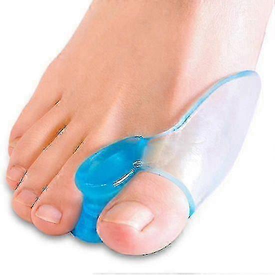 2pcs Blue Soft Silicone Toe Separators for Bunion Relief & Foot Care
