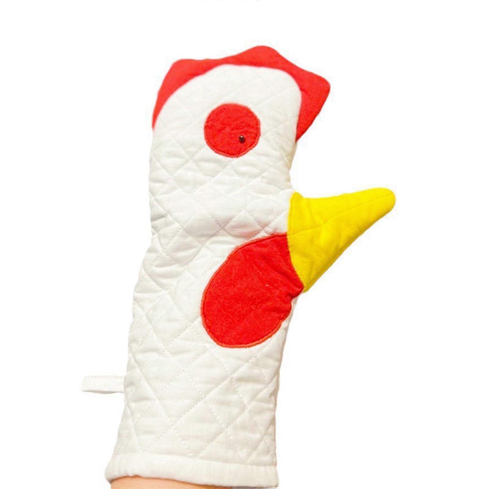 Oven Gloves Rooster-Shaped, Textured Surface, Reusable, For Kitchen, Baking, And Cooking