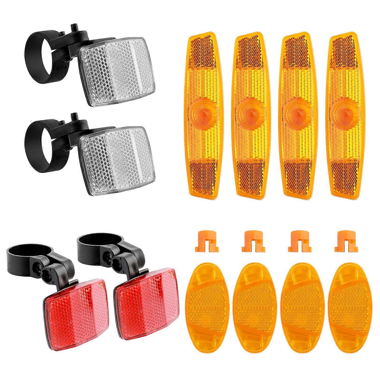 Highly Reflective Spoke Reflectors for Road and Mountain Bikes, Durable Plastic, Universal Fit, Red and White Colors