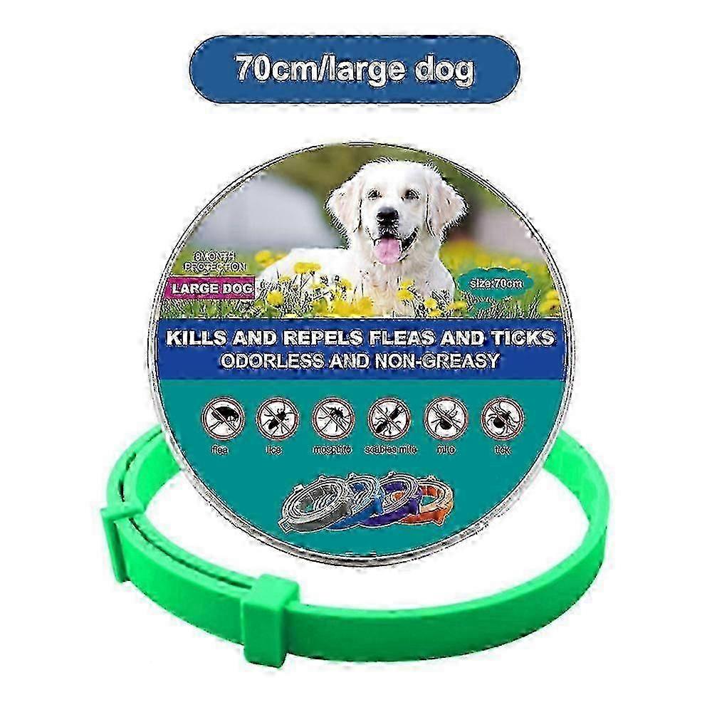 Pet Dog Cat Flea Tick Tick Collar - Colier antiparazitar pentru caini mici verde (caini mari)