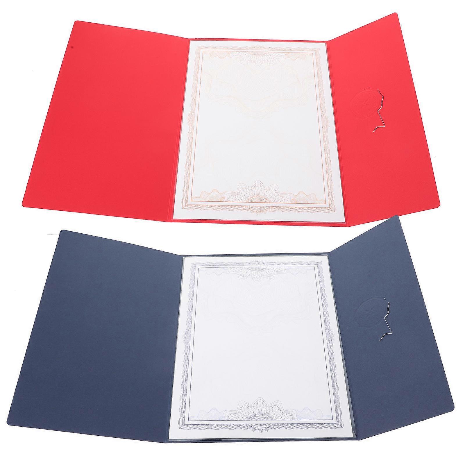 Paper Certificate Folder Exam Certificate Folder Classic Appearance Home Use 2Pcs