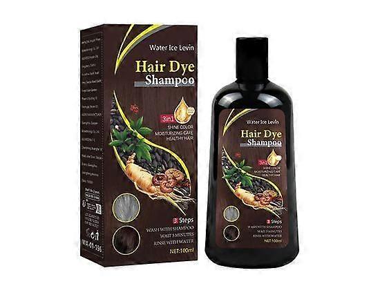 Hiusvärishampoo, 3 in 1 hiusvärishampoo, hiustenhoito pikavärjäysshampoo, yrttiruskea hiusvärishampoo, sopii naisille ja miehille