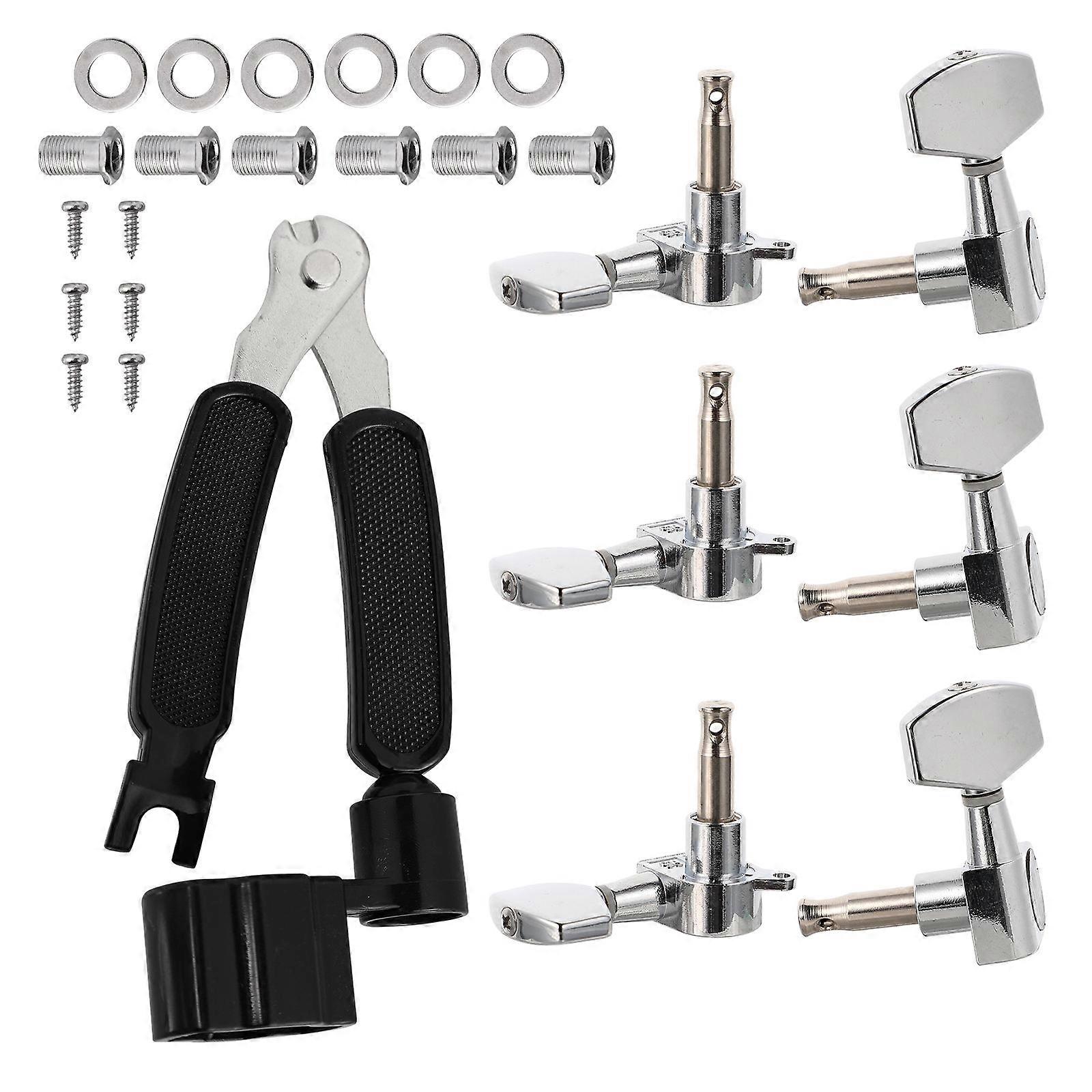 Guitar Tuning Tool Acoustic Guitar String Tuning Peg Guitar Maintenance Silver 4X3.5cm String Tuning 1Set