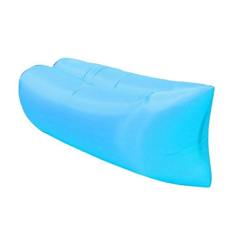 Lazy Outdoor Inflatable Sofa Air Bed Lounger Sack for Camping Beach Use, Blue Lightweight Portable Design