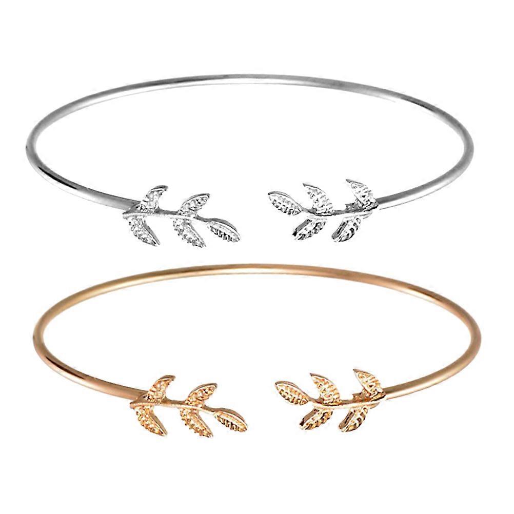 Open Cuff Bracelet For Women Bangle Cuff Bracelet Branch Open Wire Adjustable 1Pack