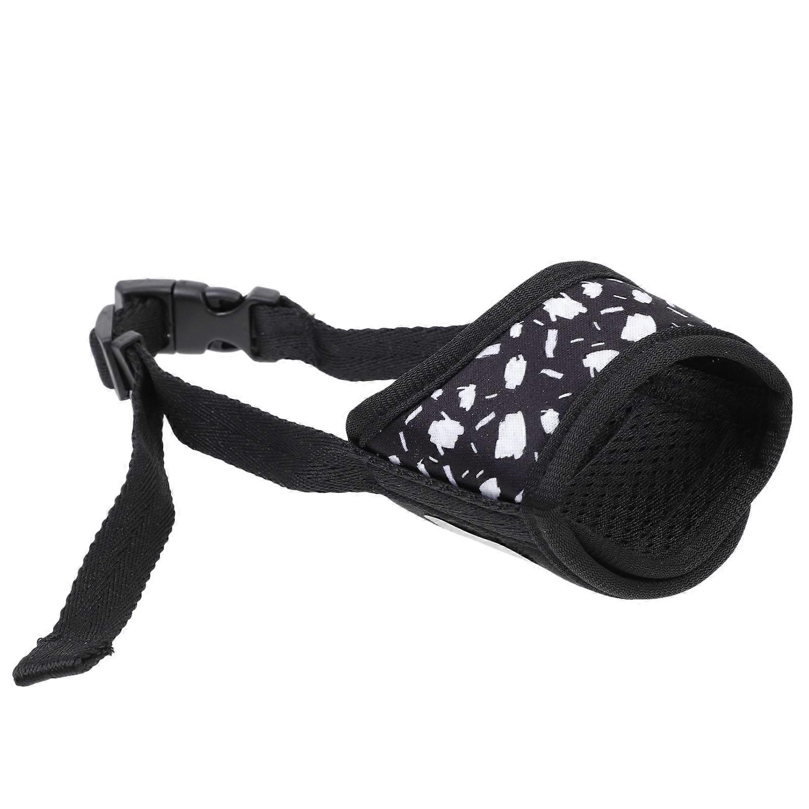 Secure Fit Adjustable Dog Muzzle Breathable Prevent Barking Home Safety Black 12X8X3CM 1Set