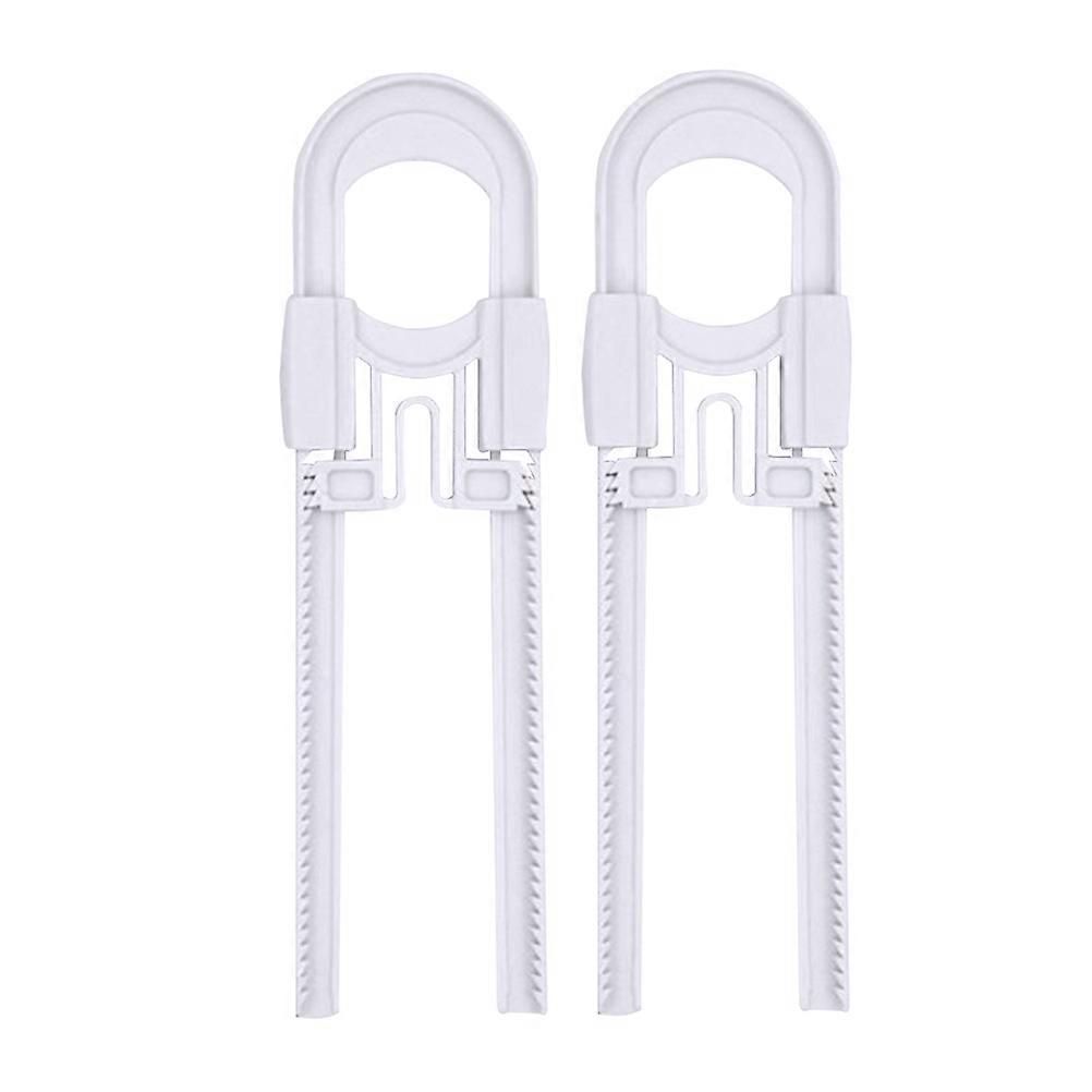 U Shaped Childproof Sliding Cabinet Locks for Kitchen Handles – Easy Install White Safety Latch (2 Pack)