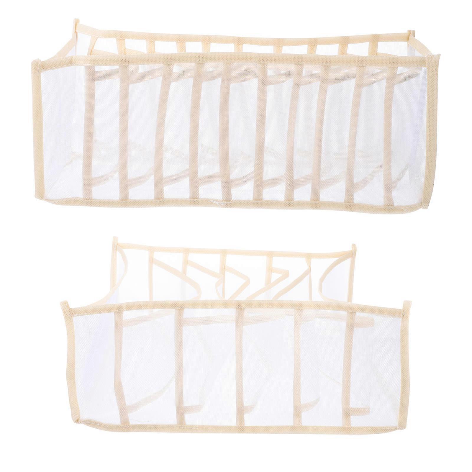 Underpants Container Household Mesh Underwear Storage Box Socks Ties Wardrobe Tidiness 30.5X12X11CM 1Set