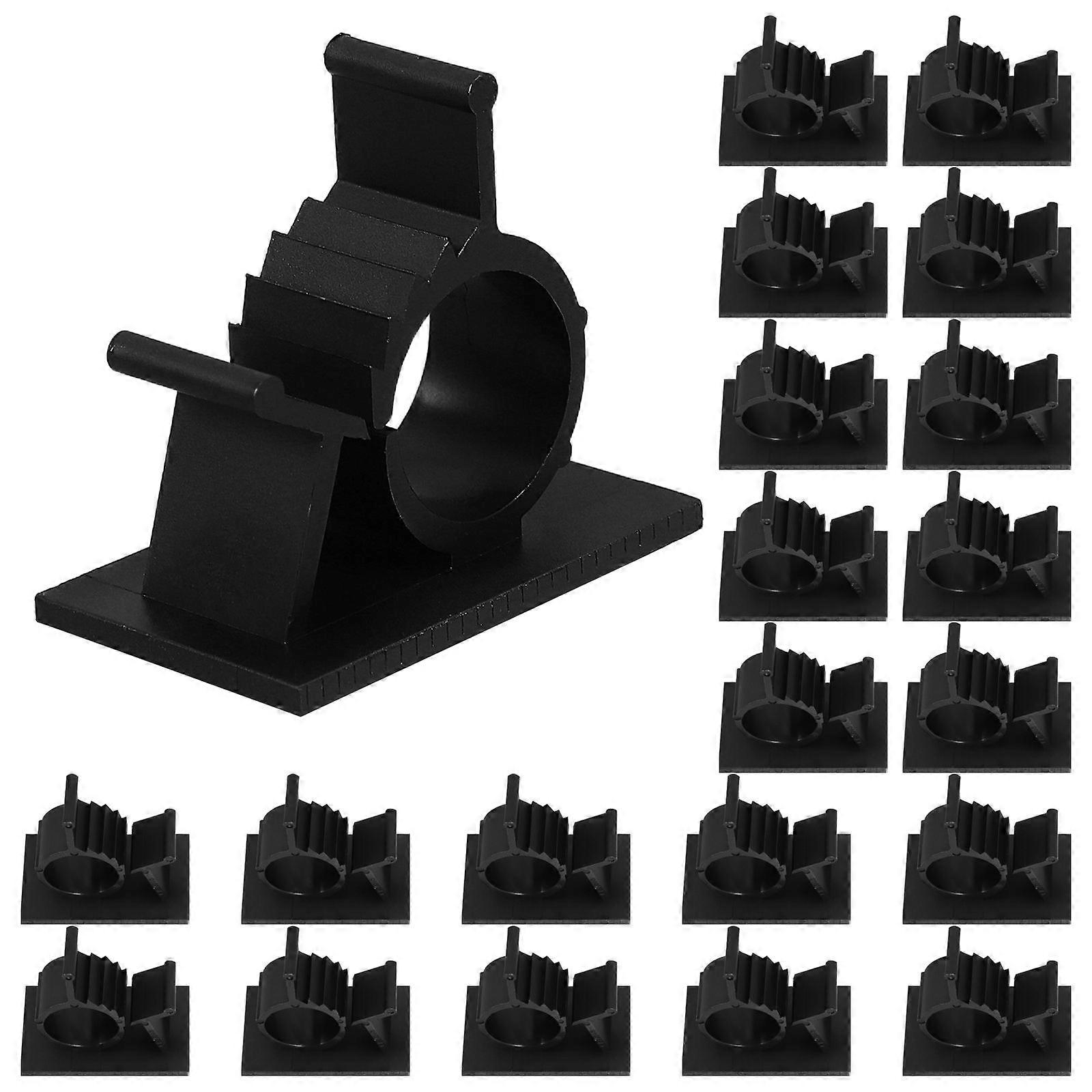 Adjustable Adhesive Cable Clips Wire Management Mounting Cord Clips Black 3.20X3.00X1.90CM 100Pcs