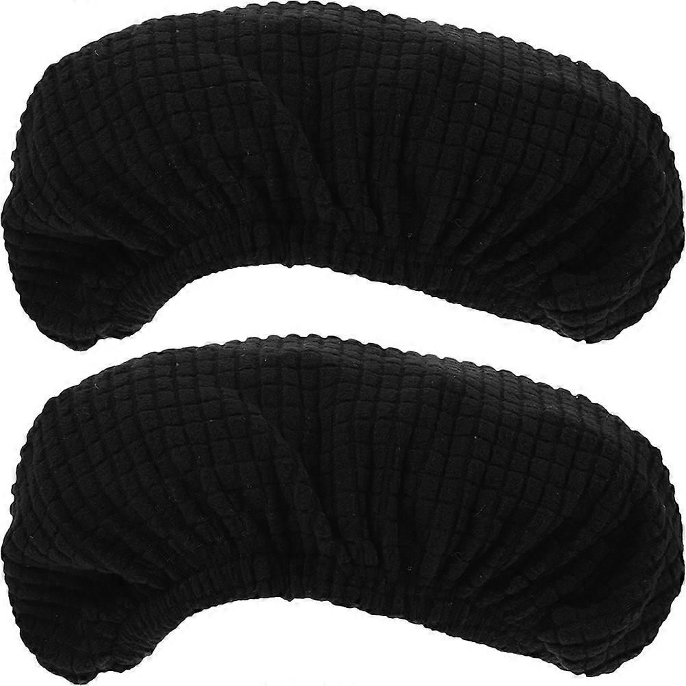 Office Computer Chair Headrest Cover Use Comfortable Computer Chair Headrest Sleeve Black 9.8X6.7X0.4in 2Pcs