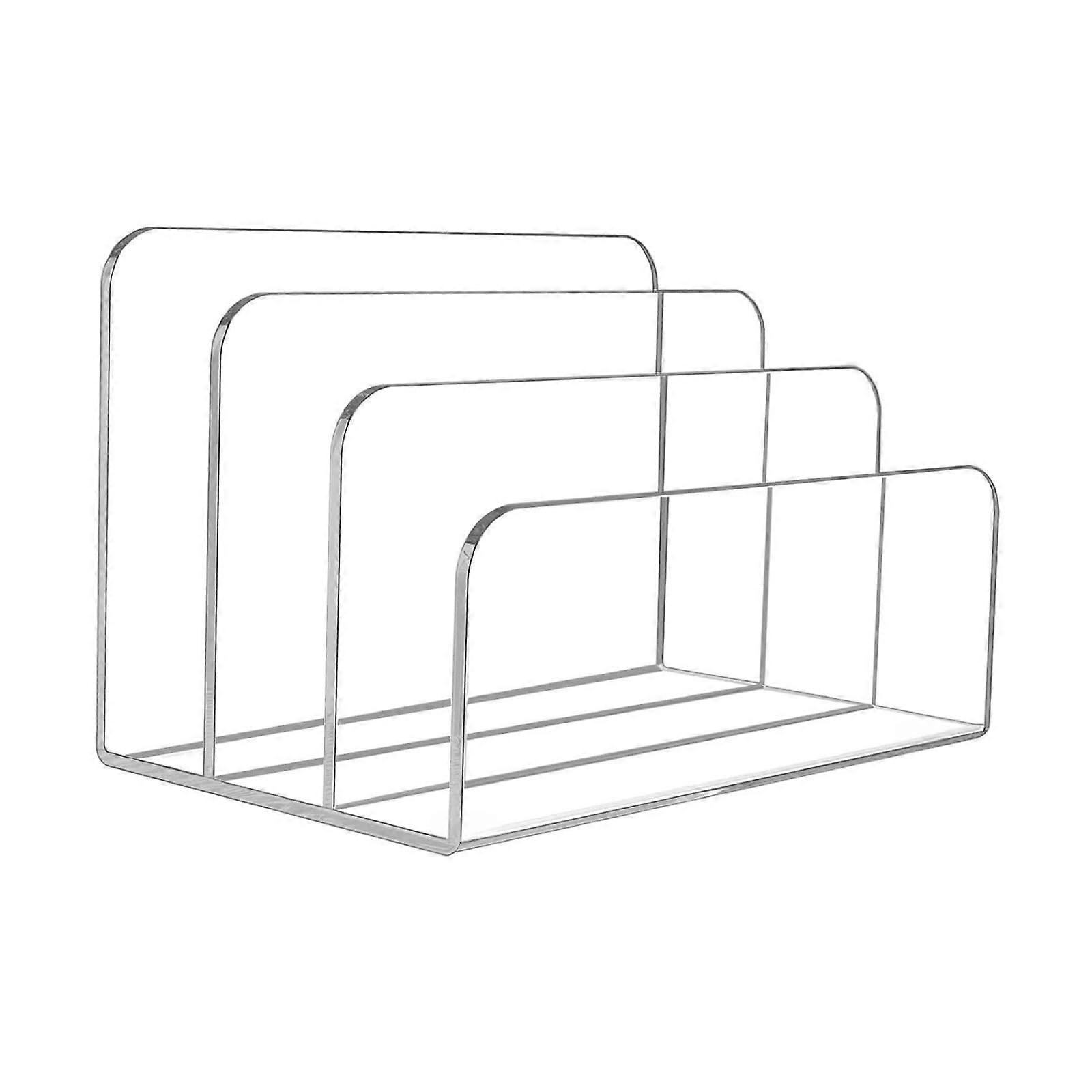 Acrylic Post Storage Shelf with 3 Dividers, Efficient Acrylic Letter Holder for Home and Office