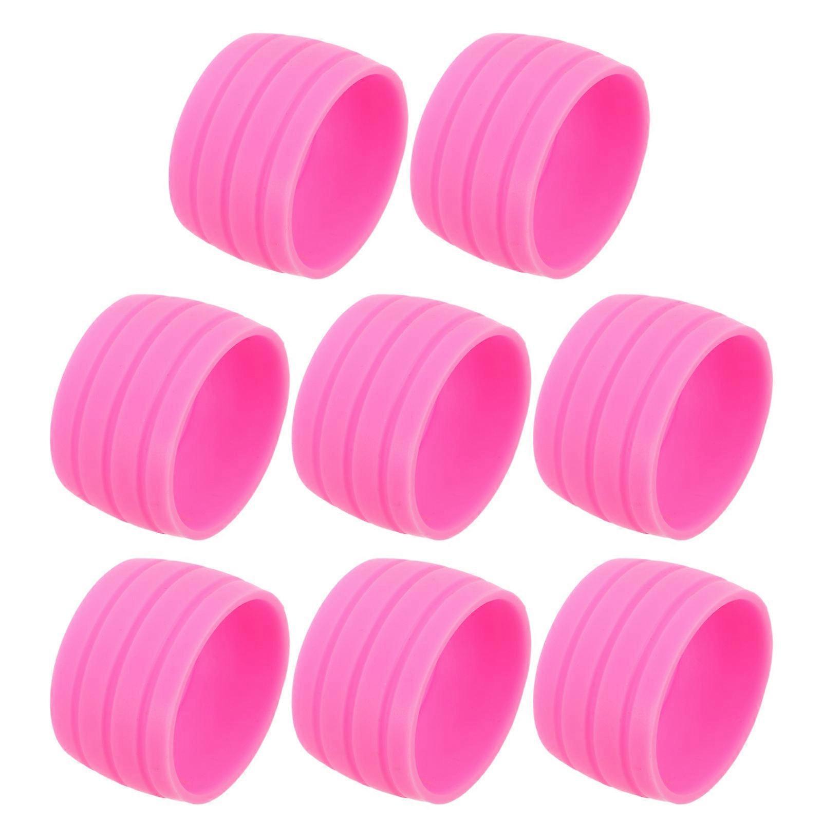 Soft Handlebar Tape Ring Fixing Ring For Mountain Bike Pink 3.10X3.10X1.90CM Antislip Grip Enhancement 8Pcs