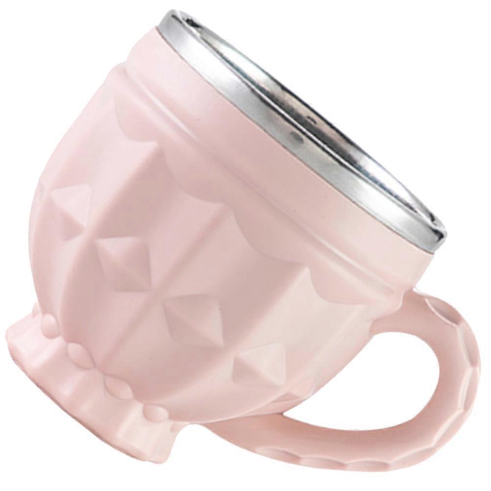 Stainless Steel Mug Double Layer Insulation Retro Cold Drinking Cup Household Beer Mug Pink 11x8.5cm Capacity About 200ml Non-Sweating 1Pack
