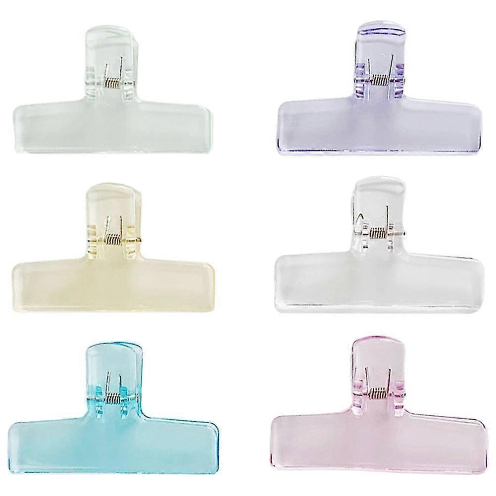 6Pcs Large Binder Clips Paper Clamps Document Paper Clips Colored Binder Clips Long Tail Clamps