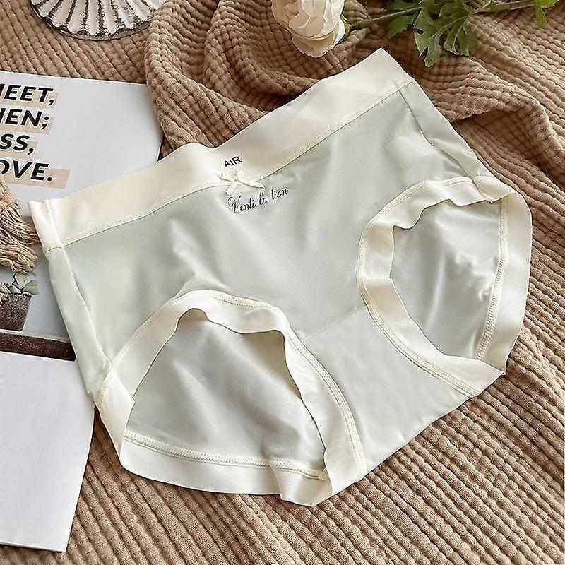Women's Underwear Summer Seamless Ultra-thin Invisible Mid-waist Breathable Quick-drying Silk Crotch Ice Silk Briefs