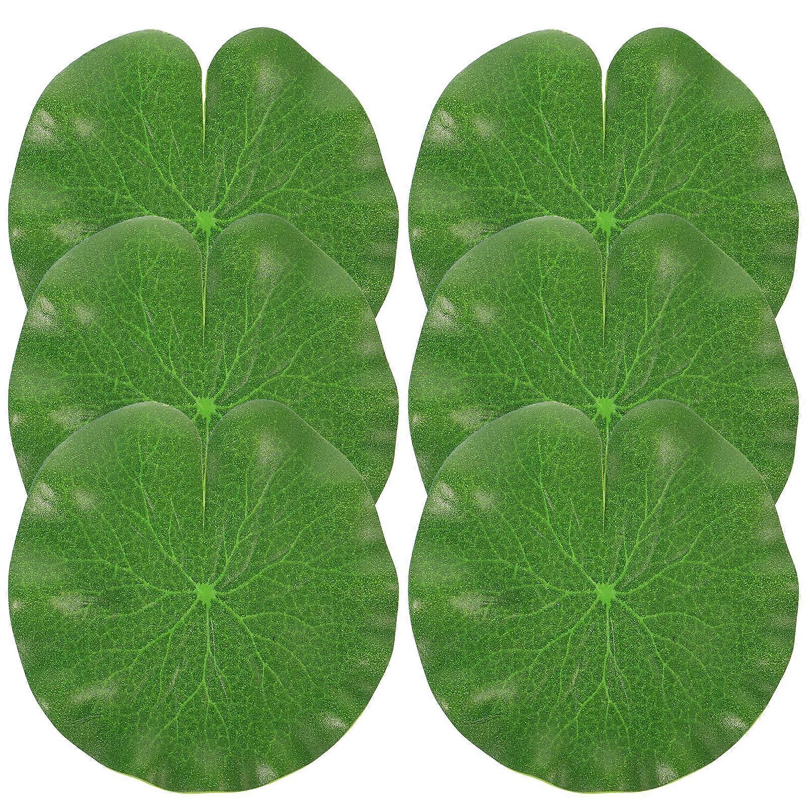 6Pcs Artificial Lotus Leaves Floating Aquarium Plants Green Circular For Water Feature Accessories