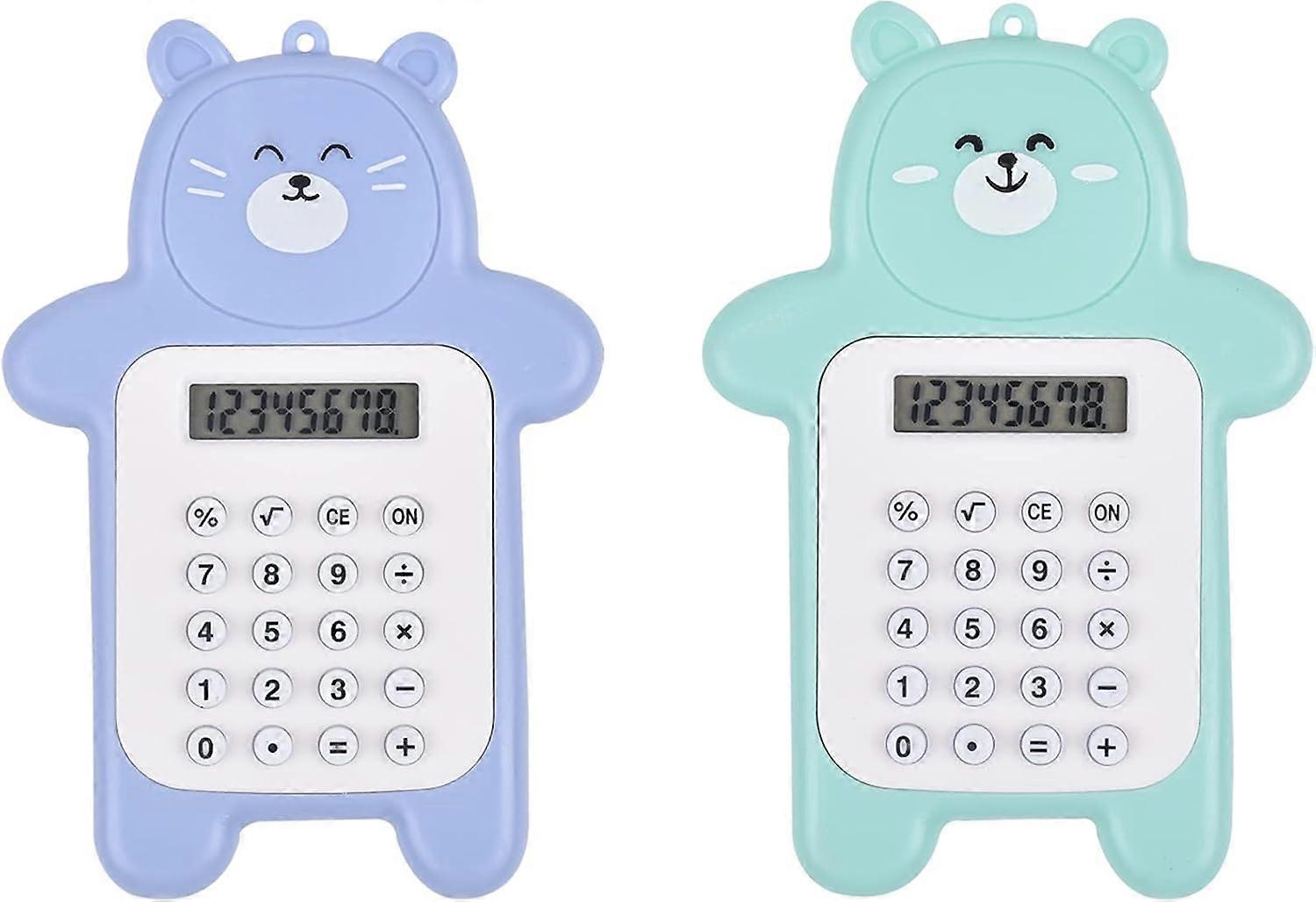 Pack Small 8-Digit Display Calculator for Beginners Portable Cartoon Bear Style Calculator for School Supplies
