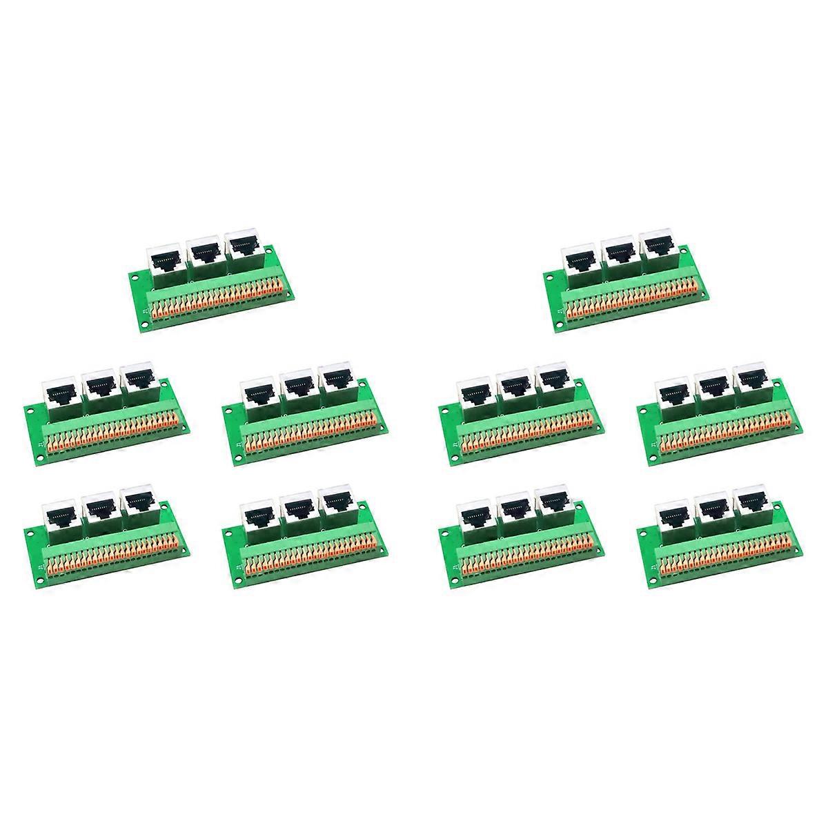 RJ45 Female Breakout Board,Solderless RJ45 to 8Pin Spring Terminal