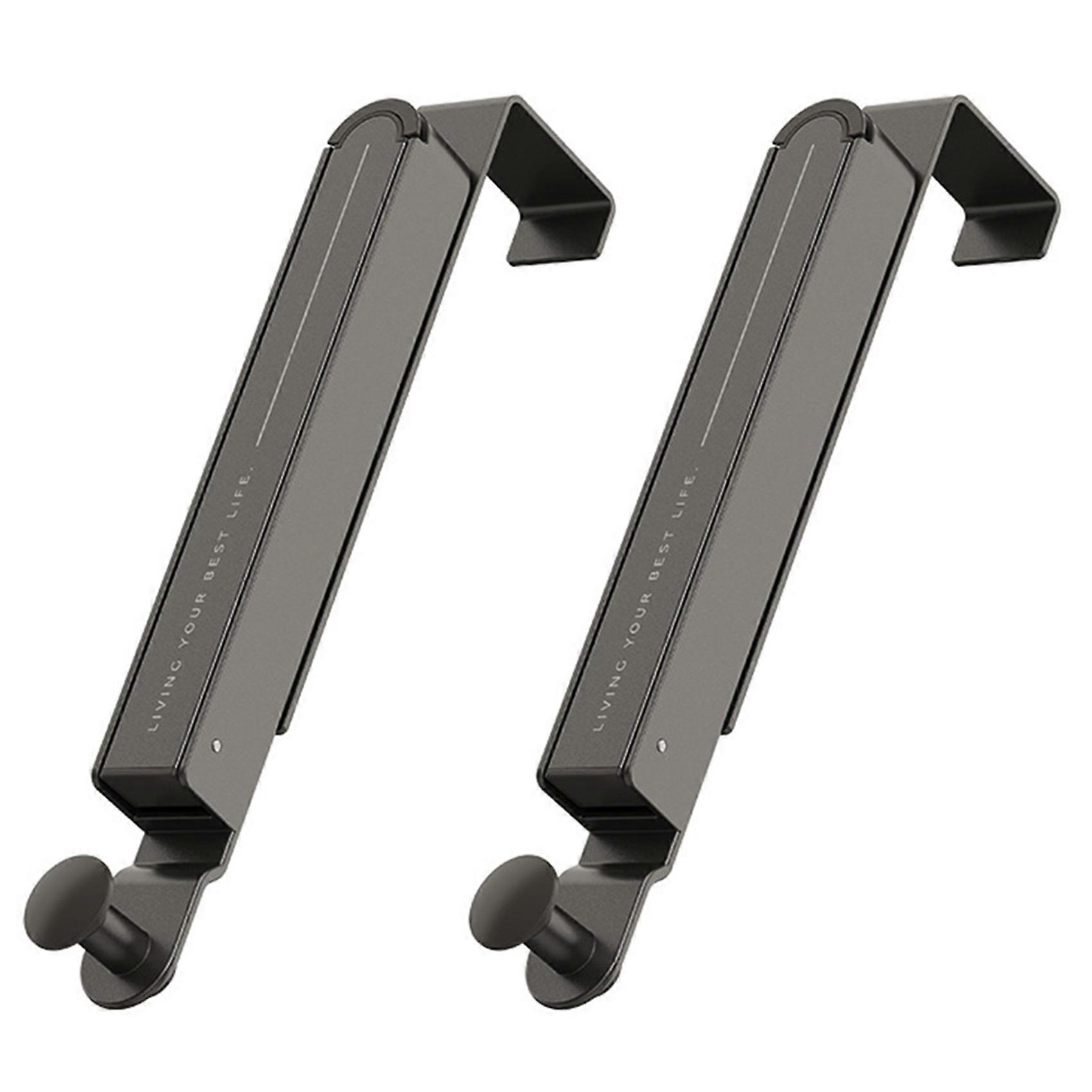 2X Folding Clothes Drying Rack, Aluminum Alloy over the Door Hanger with Retractable Rod, Foldable P