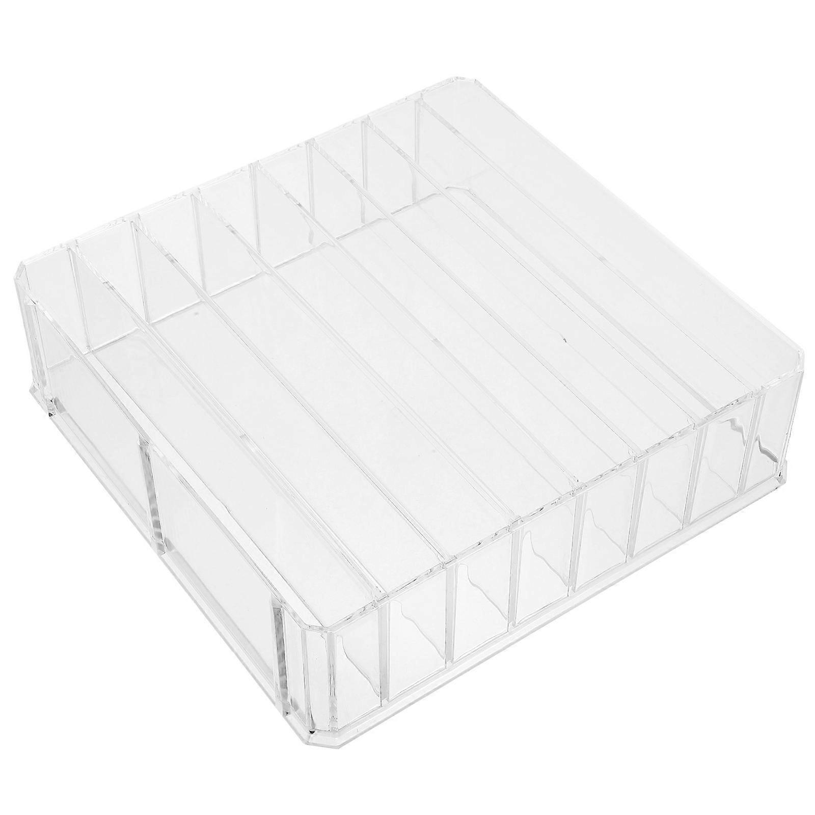 Transparent Acrylic Cash Storage Box with Removable Dividers – Multi Grid Organizer Tray for Banknotes, Coins & Envelopes – Ideal for Restaurants,