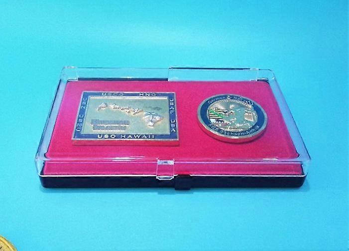 2PCS Medal Display Case:Transparent Badge Display Box for Large Badge Collection Pin Holder Container - for Storage of Sports Medals for Desk or Cabin