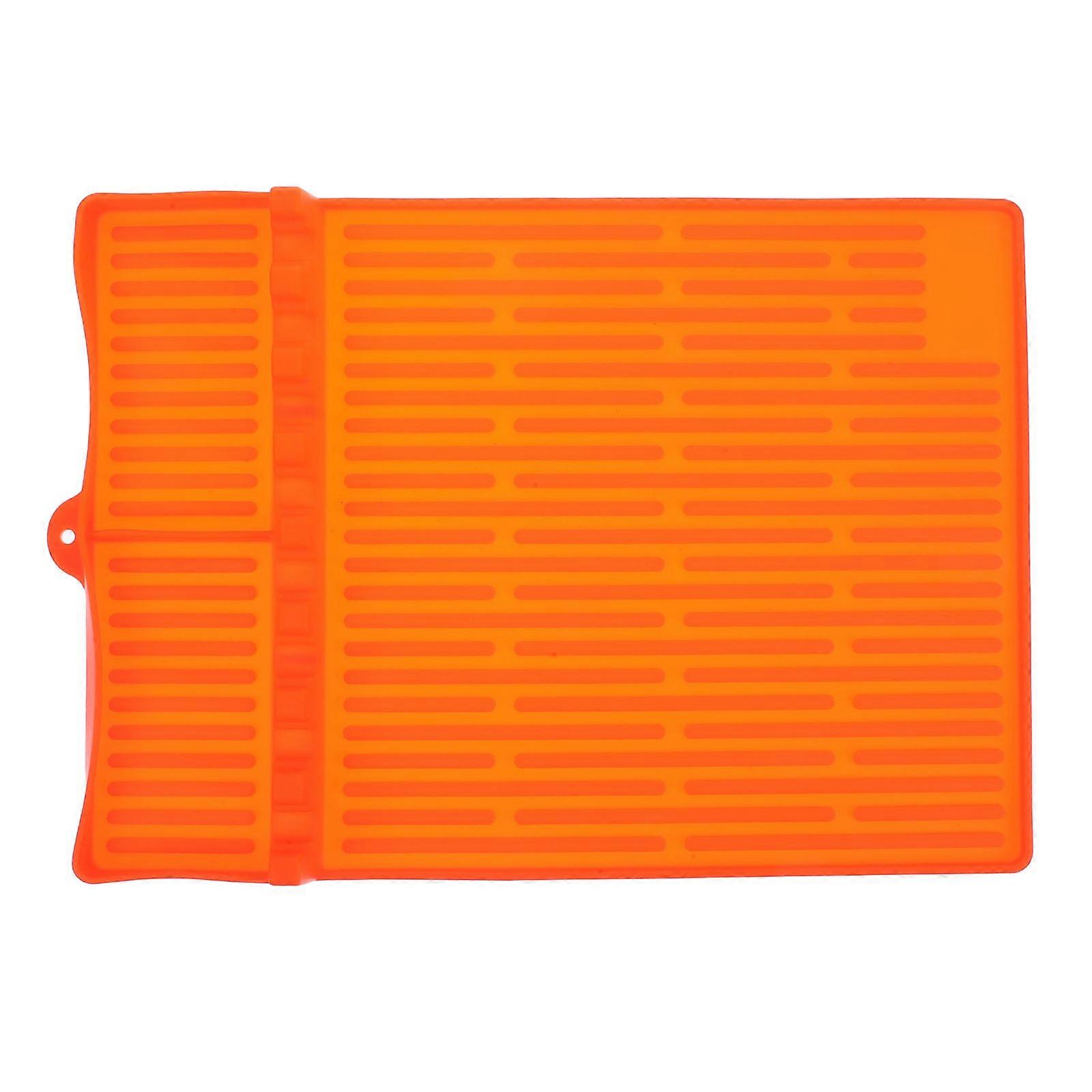 Silicone Griddle Mat for BBQ Grill Outdoor Kitchen Reusable Protective Mat Orange 1Set