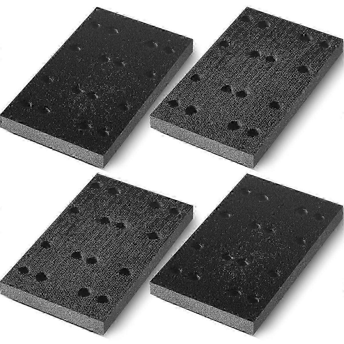 4-Pack Soft Foam Sanding Pads, Compatible with Interface Sanders, Black Backing Pad for Multi-Use Finishing Work