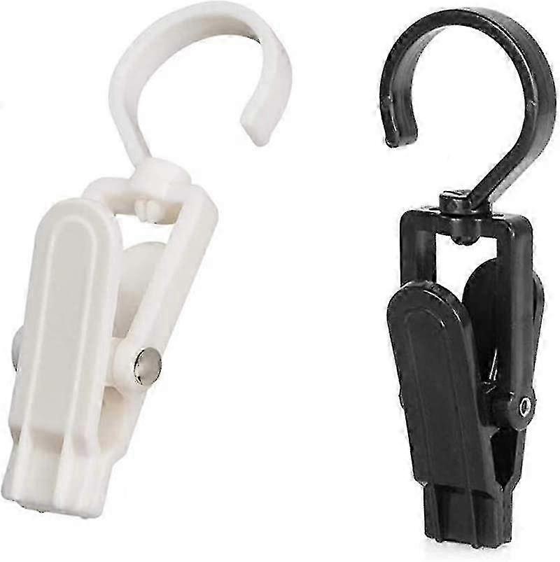 20 PCS έξοχα ισχυρά πλαστικά περιστρεφόμενα κρεμαστά κλιπ αγκίστρων πλυντηρίου για ταξίδια στο σπίτι - 4.3 ίντσες (μαύρο + άσπρο)