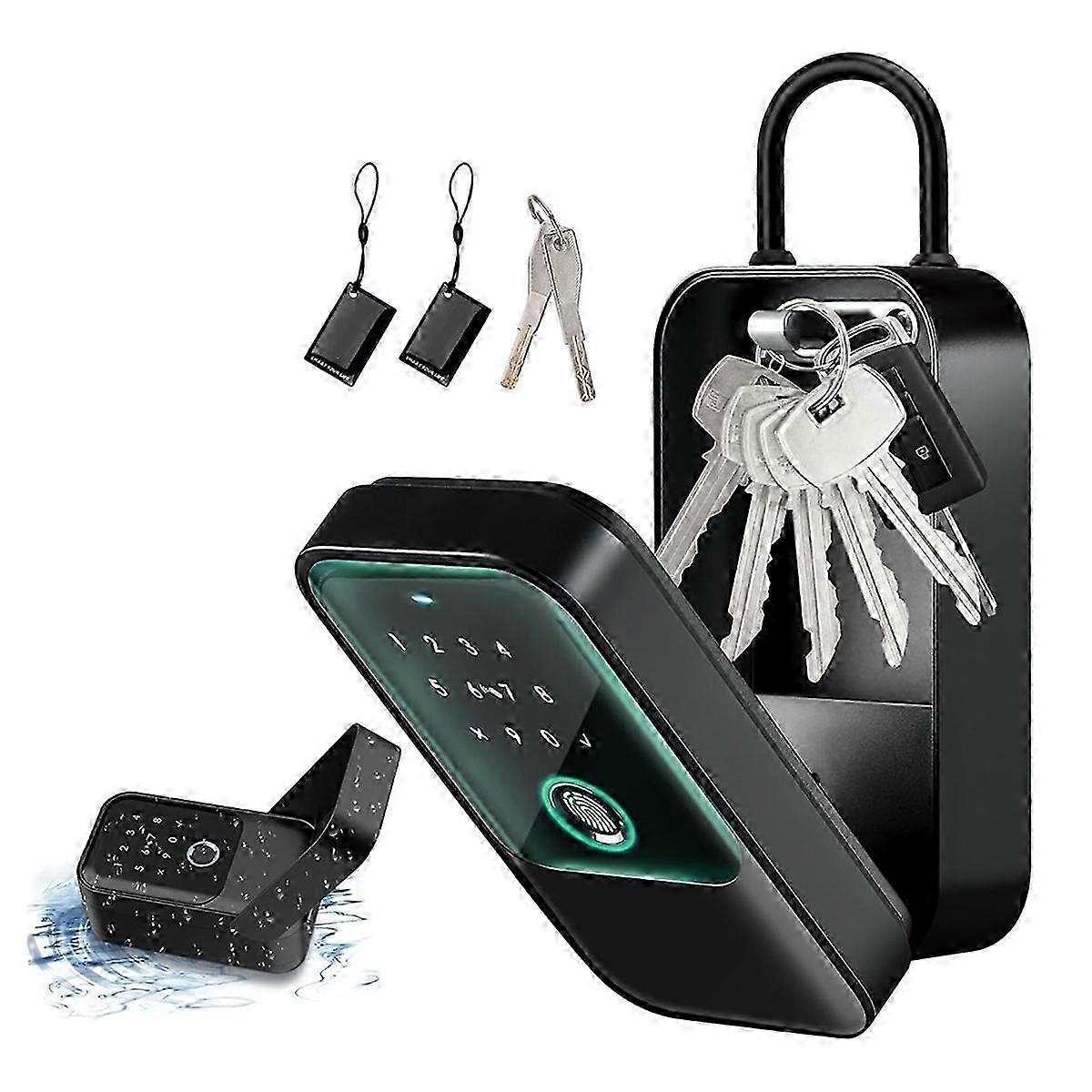 Smartlock Box for House Key with 5 Unlocking Methods Fingerprint,App Control, Access Card, Password