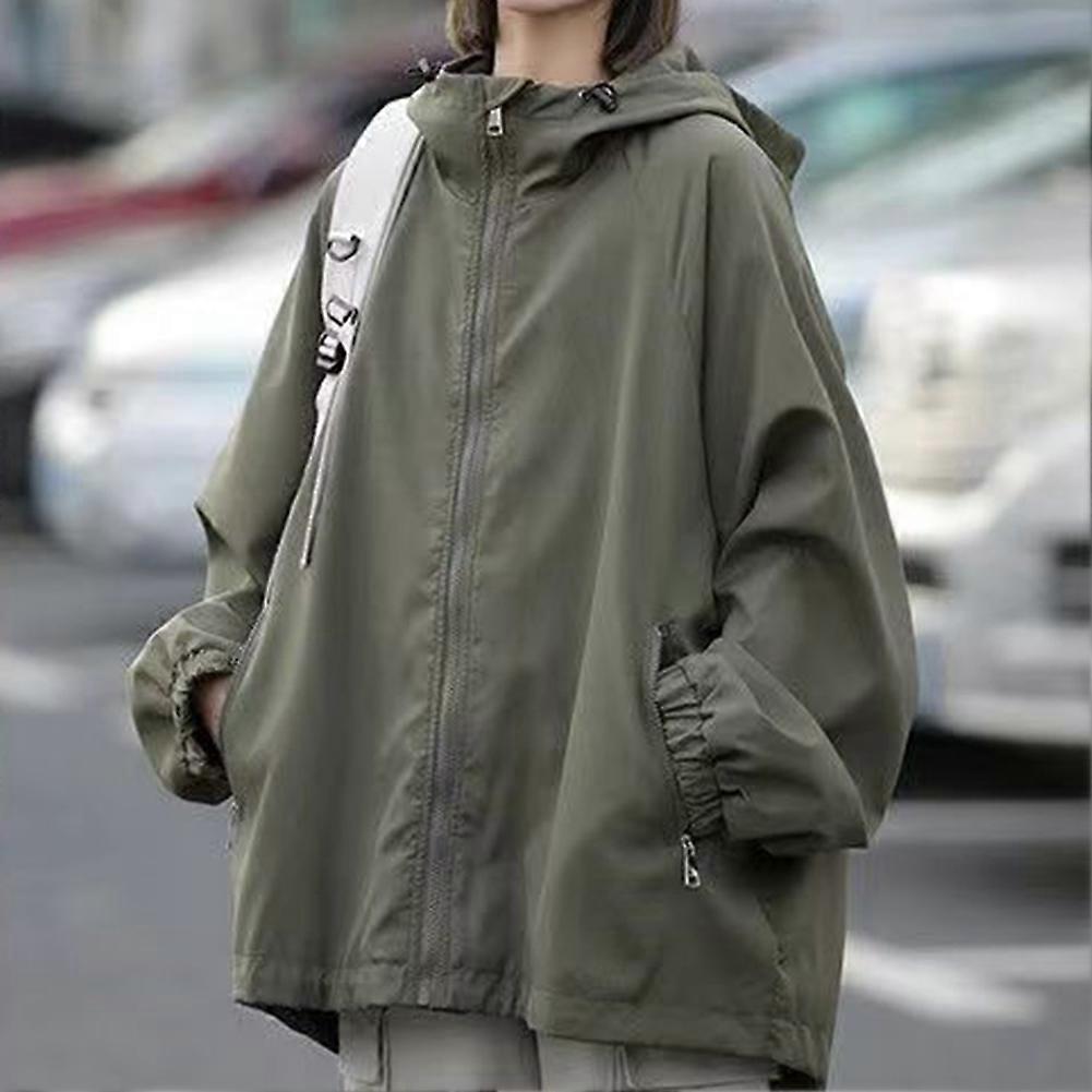 Thin Windproof Coats Solid-Color Trenches Women's Jackets for Climbing