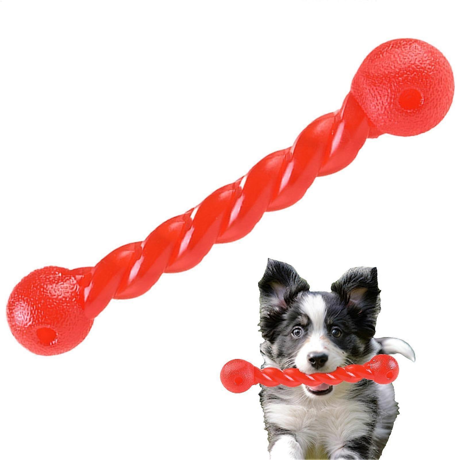 Interactive Dog Toy - Soft Chew Toy for Puppies - Durable Stress Relief & Safe Teething Design - Red Bone Shape