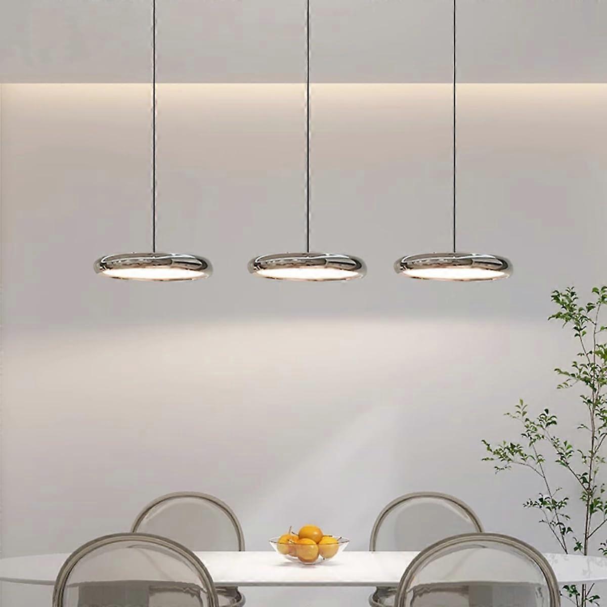 Modern LED Pendant Light Dining Table 3 Bulbs Chrome Dimmable Pendant Lamp