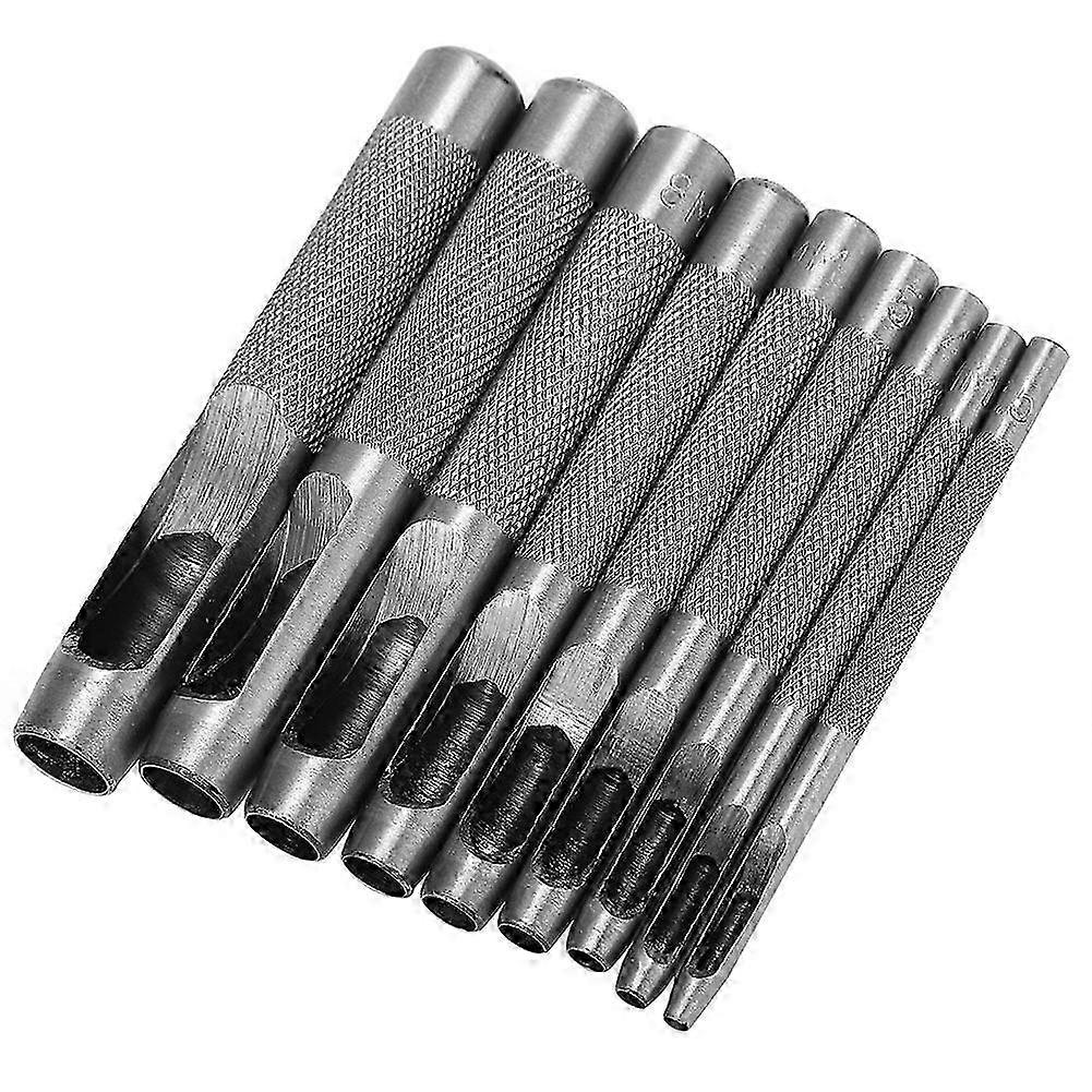 9pcs Leather Hollow Punch Set Belt Hole Puncher Craft Tool 2.5-10mm