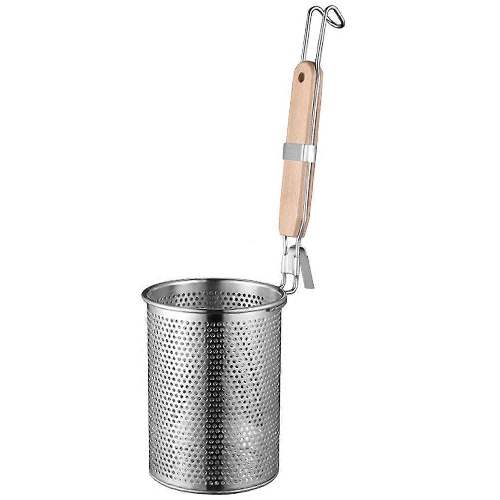 Metal Pasta Strainer Noodle Strainer for Pot Home Users Simple Design Round 14.6×4.7×4.7in 1Pcs
