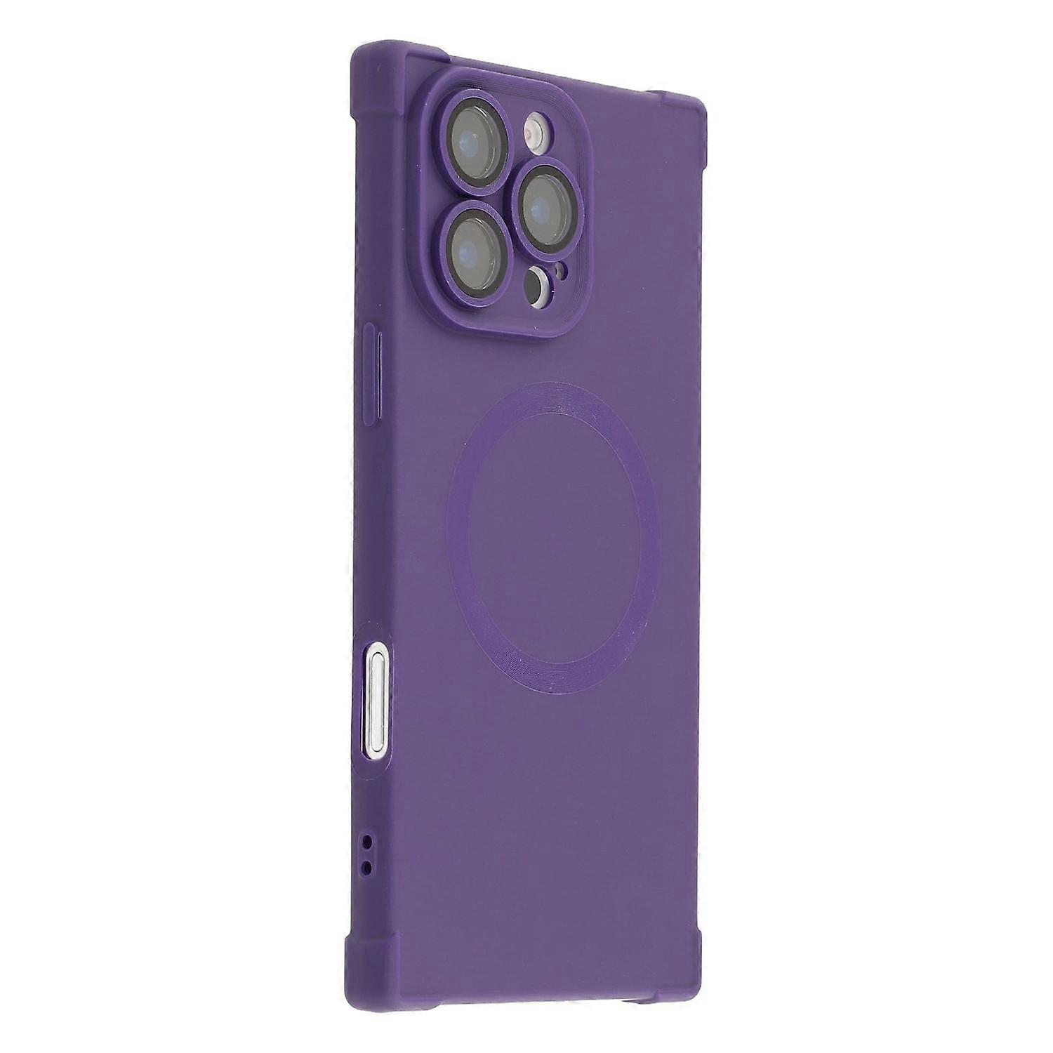 For iPhone 16 Pro Case Compatible with MagSafe Straight Edge TPU Phone Cover with Camera Lens Protec