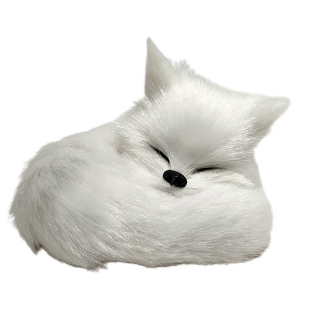 3 Plush Toy Artificial Fur White Fox