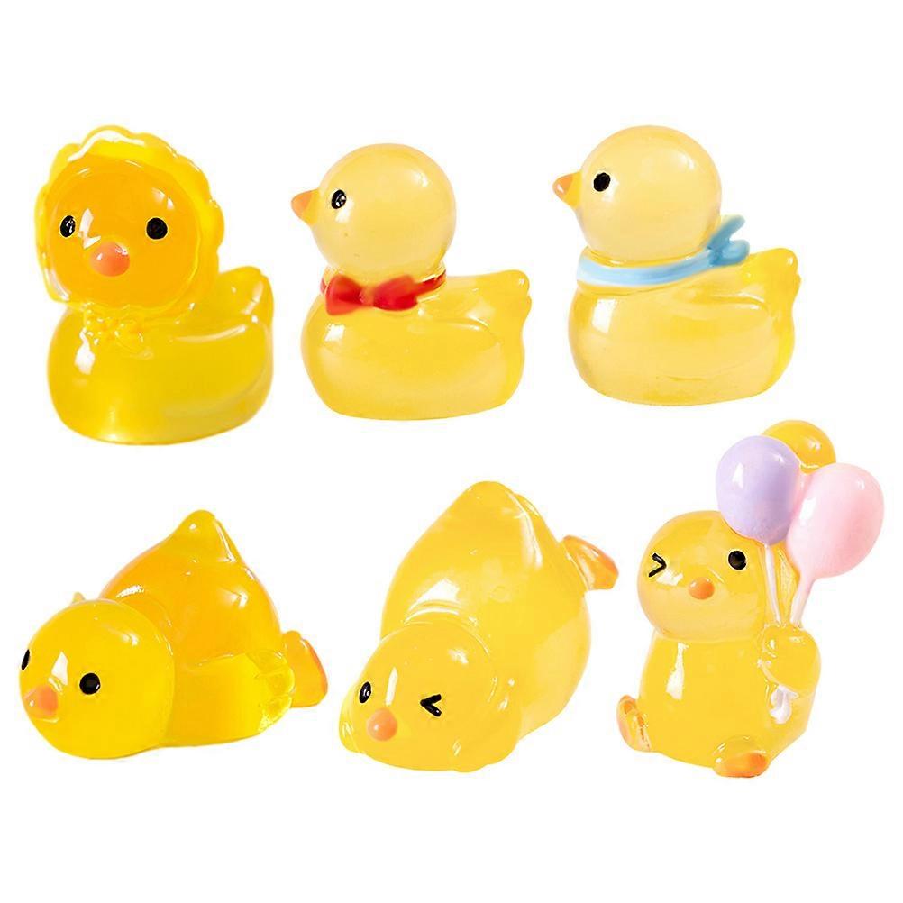 6pcs Mini Resin Duck Figurines for Garden, Lawn, and Aquarium Decoration – Lifelike Craft Statues for Landscape and Scene Display