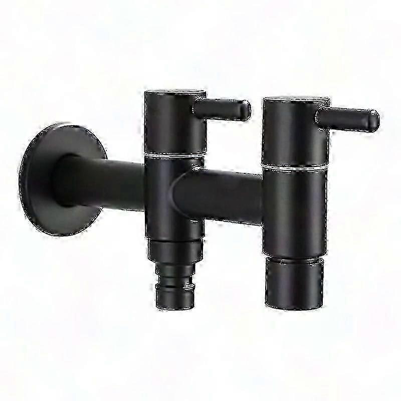 Robinet noir durable avec deux sorties pour le jardin et le nettoyage