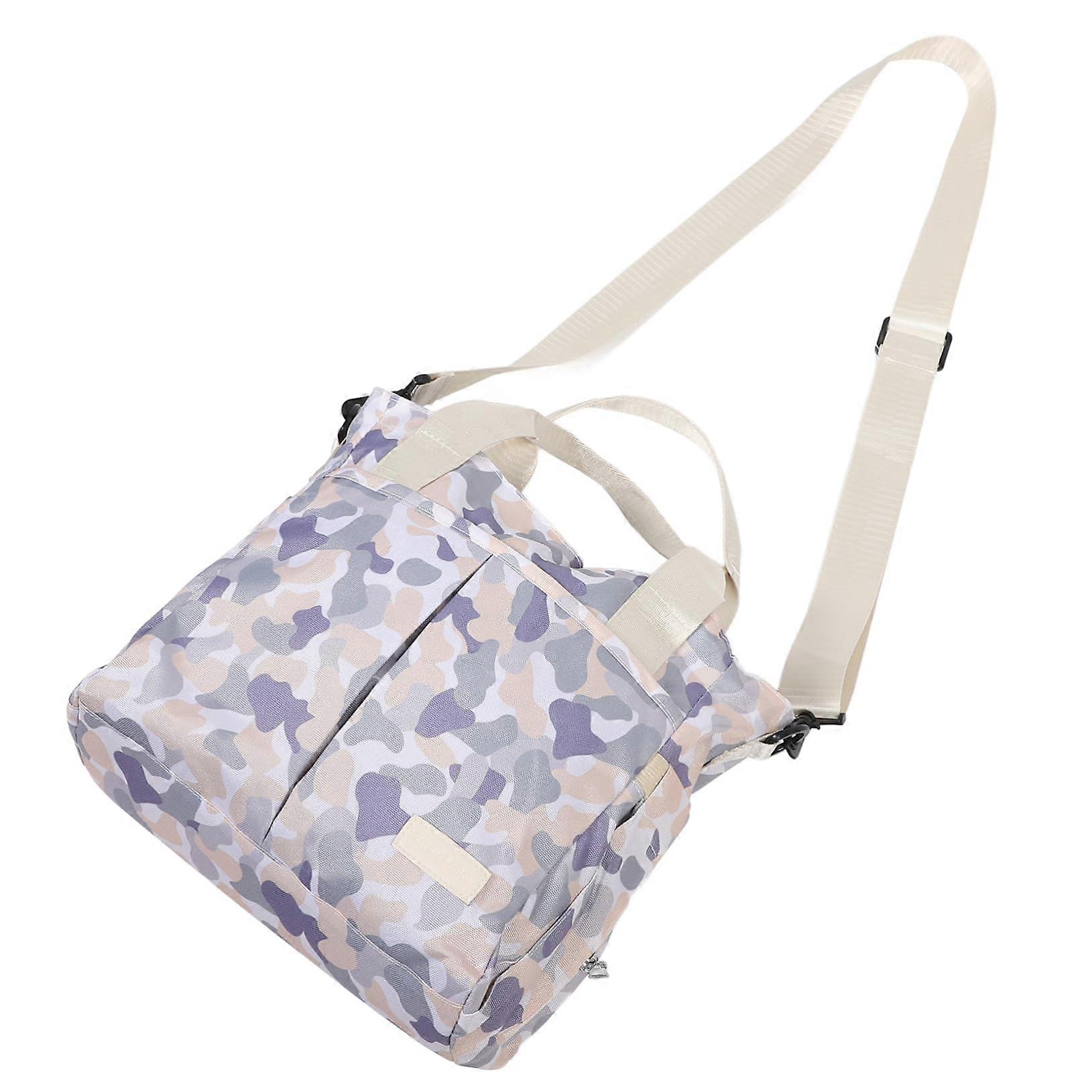 Large Changing Bag for Mums Lightweight Multifunctional Tote in Camouflage Canvas with Compartments