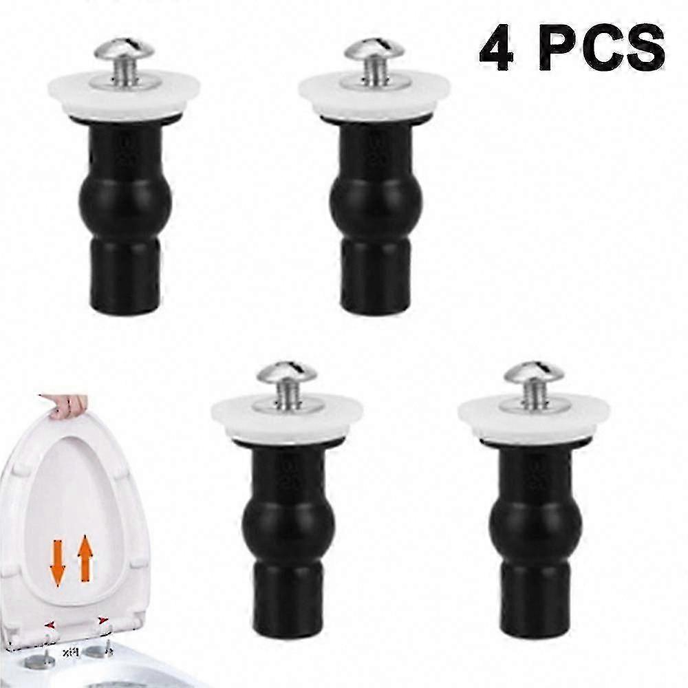 4 Pack Toilet Seat Hinges & Screws - Fixing Kit with Expanding Rubber Nuts for Secure Mounting