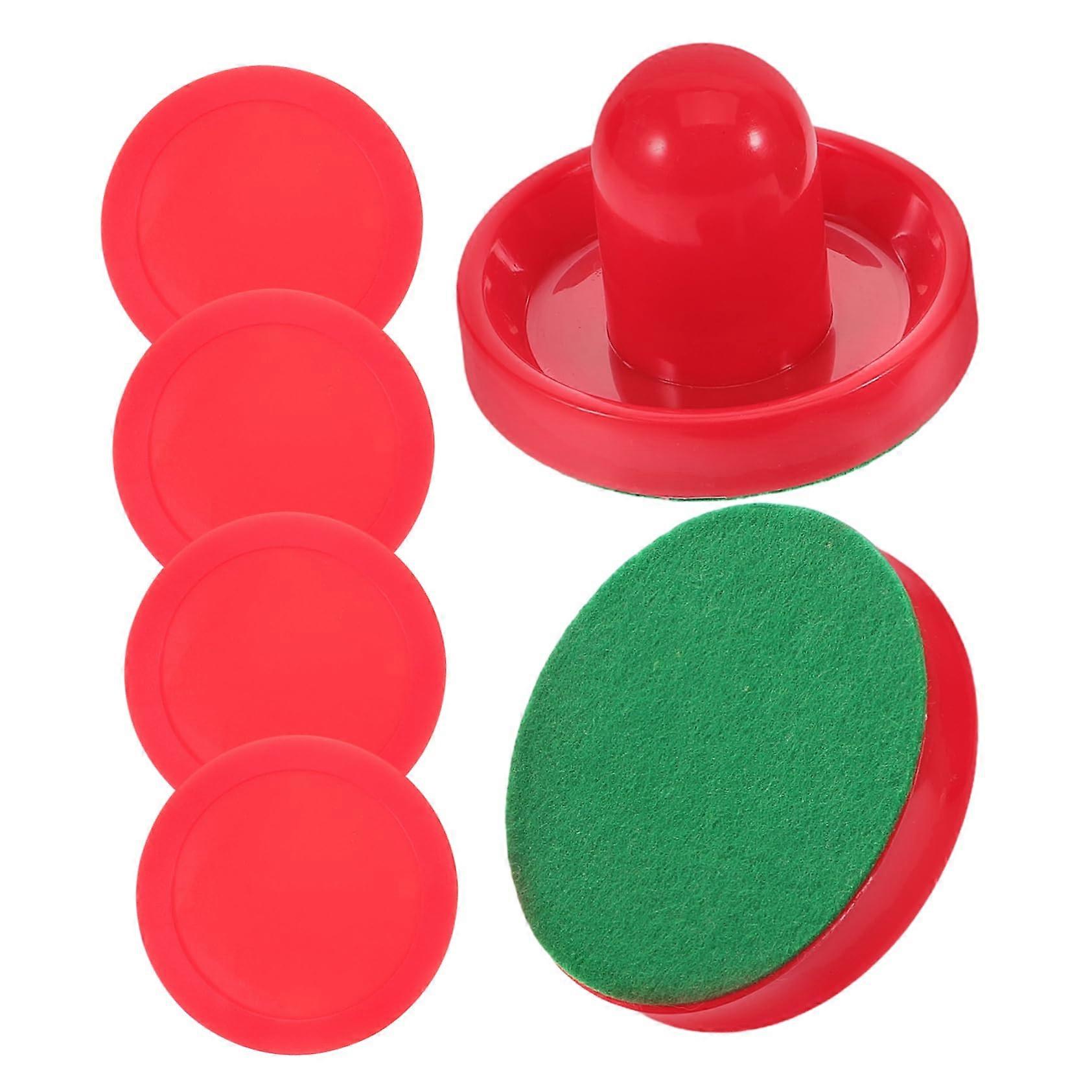 Air Hockey Striker Pusher Set with 2 Pucks, Replacement Handles for Gaming Tables, Durable Paddle Accessories
