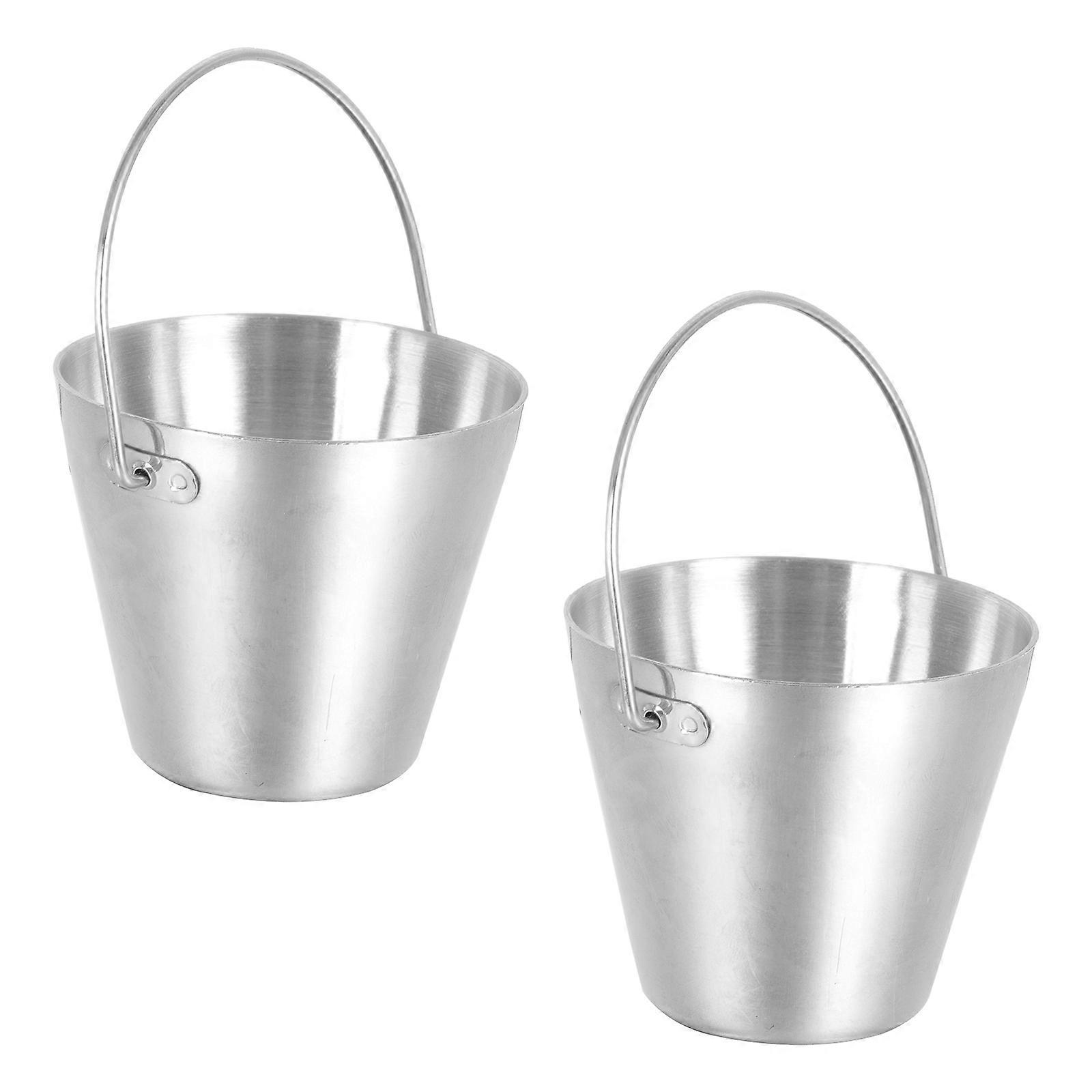 Egg Storage Bucket in Stainless Steel for Holding Eggs and Duck Eggs with Smooth Surface Silver 2Pcs