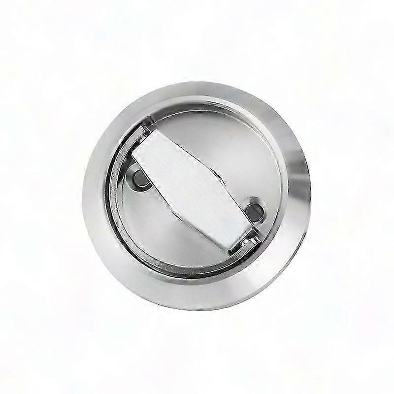 Silver Finish Cabinet & Wardrobe Handle with Pull Ring and Concealed Lock Mechanism