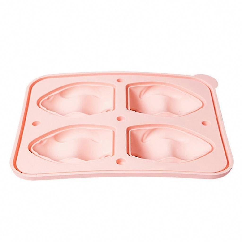 4-Cavity Silicone Ice Cube Tray with Lid - Freezer Safe DIY Craft Mold Gift