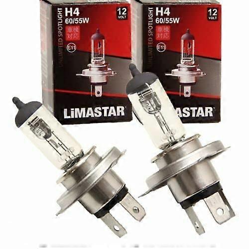 Halogen H4 Headlight Bulb 60W/55W 12V Low Beam High Beam P43t Socket E Certified Warm White - 2 Pack