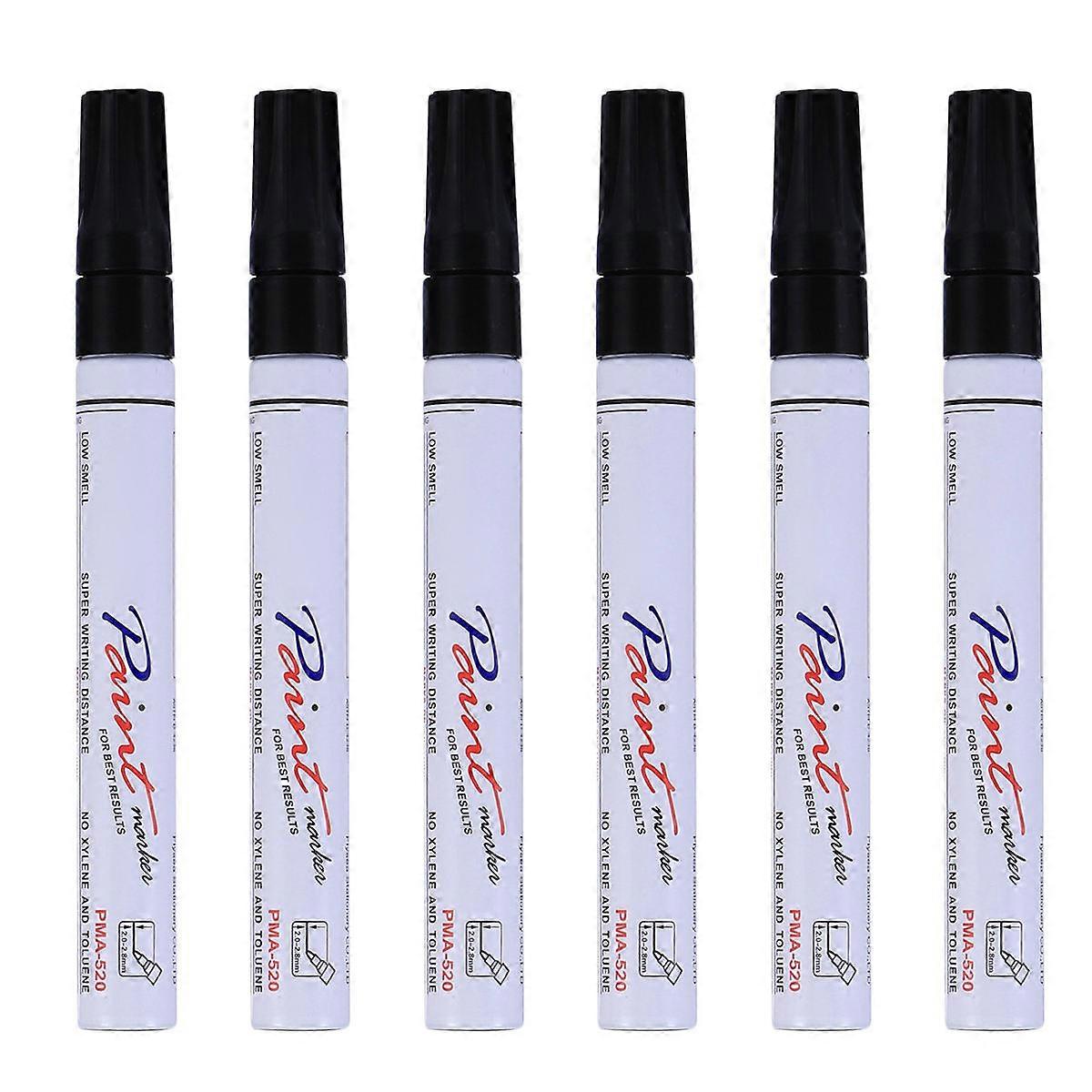 Car Paint Touch Up Pen Concealing Line Small Scratches On Car Black 14x1.8x1.8cm Rust Prevention 6Pack