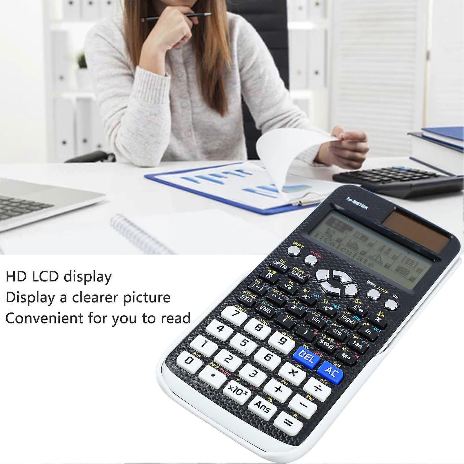 Scientific Calculator with Sliding Cover HD LCD Display Multifunction Function Calculator for High School